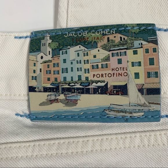 Jacob Cohen White Mid Rise Raw Hem Skinny Jeans - Picture 8 of 15